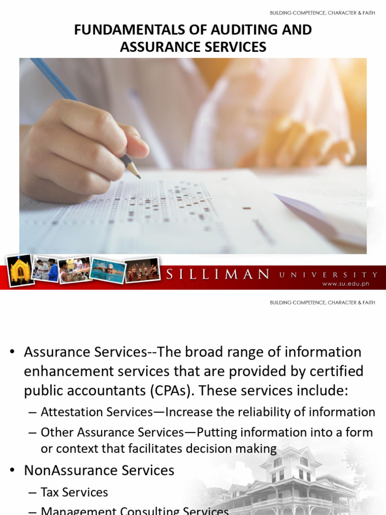 Auditing and Assurance Services Overview | PDF | Audit | Internal Control