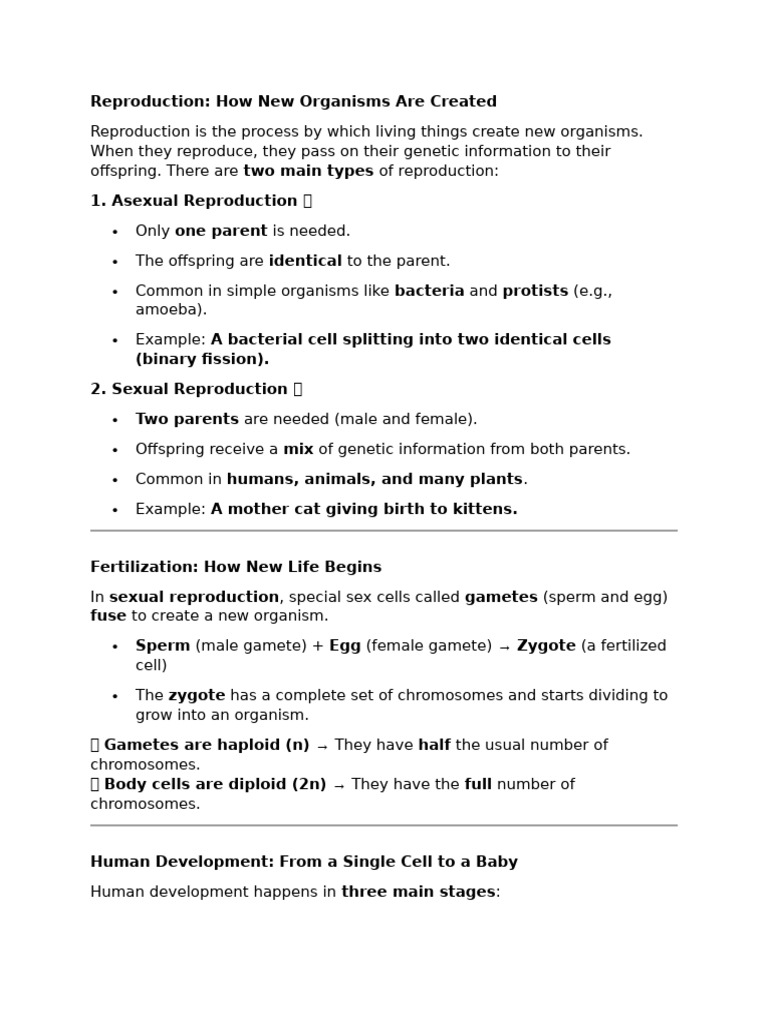 Types of Reproduction Explained | PDF | Sexual Reproduction | Fertilisation