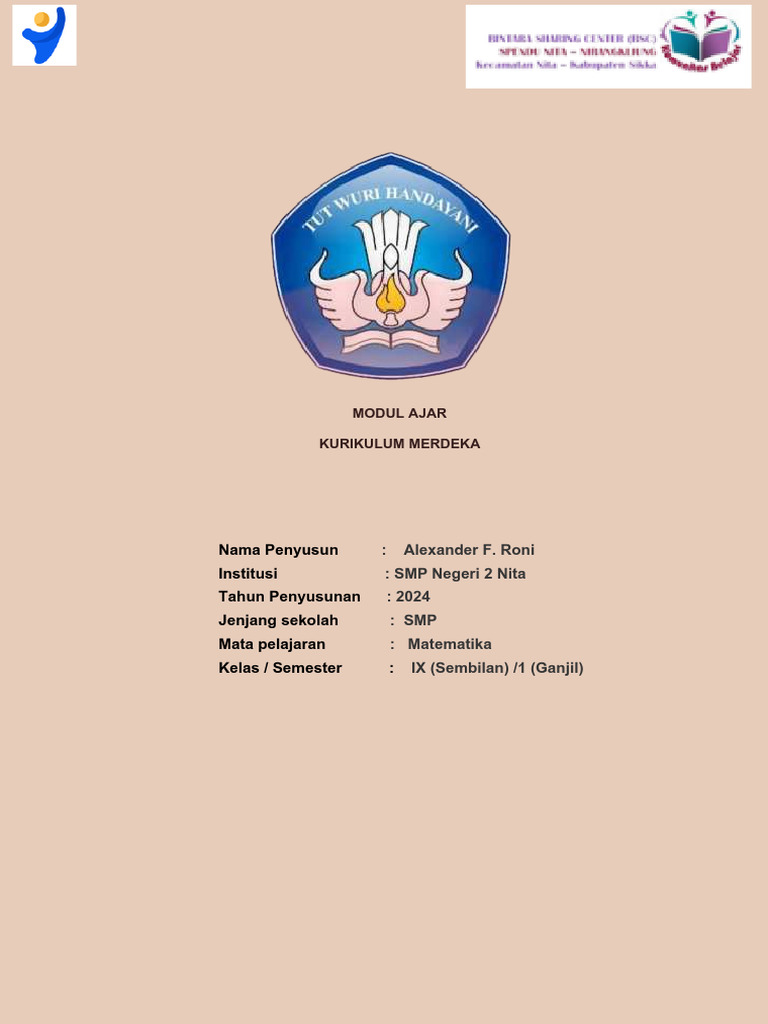 Modul Ajar Matematika Kelas 9 | PDF