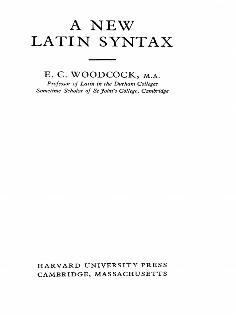 Advanced Latin Syntax Guide | PDF | Verb | Grammar