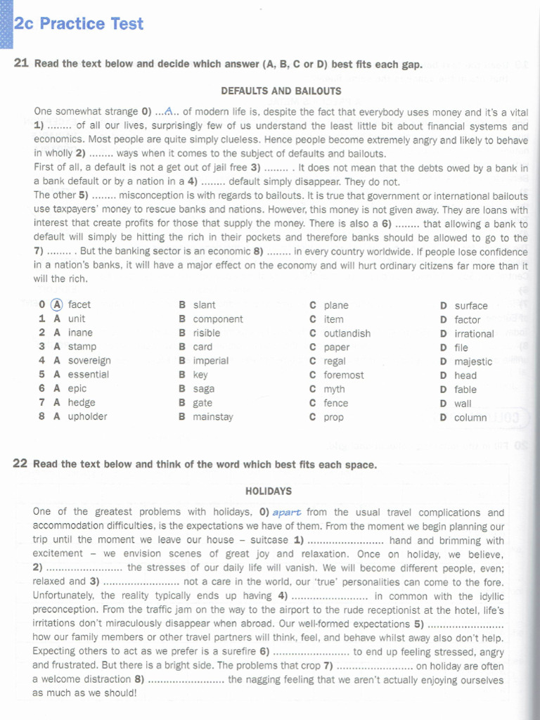 Practice Test 2 Parts 1 & 2 | PDF