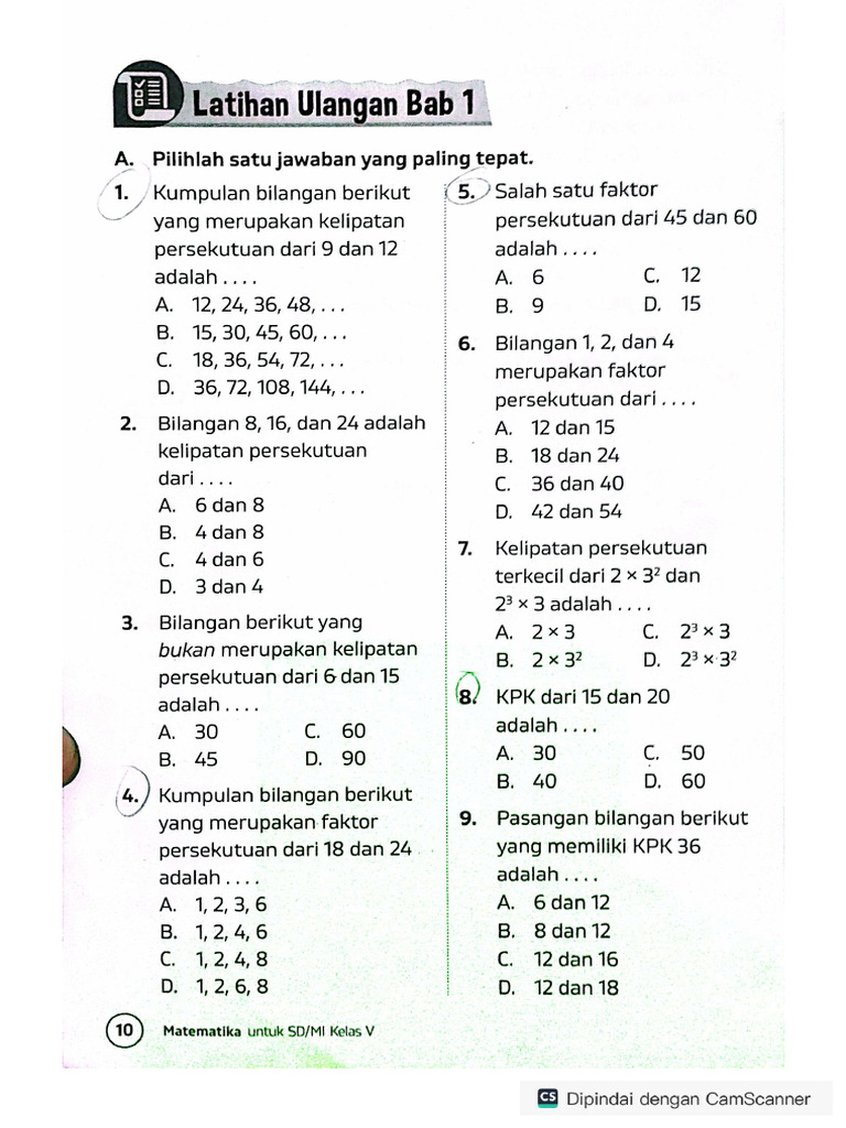 MTK Latihan Kelas 5 | PDF
