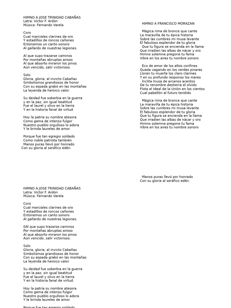 Himno a José Trinidad Cabañas | PDF