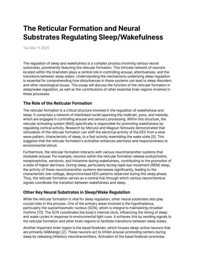 The Reticular Formation and Ne-170551976 | PDF | Sleep | Rapid Eye ...