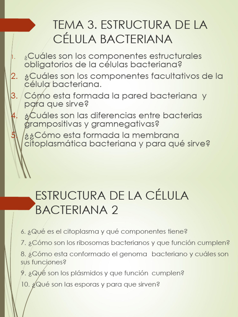 Estructura y Funciones de Células Bacterianas | PDF | Las bacterias ...