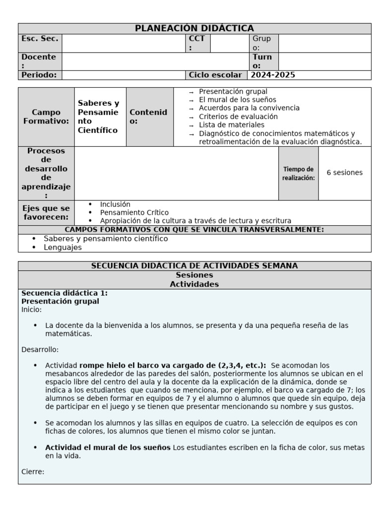 Plan 1 | PDF | Aprendizaje