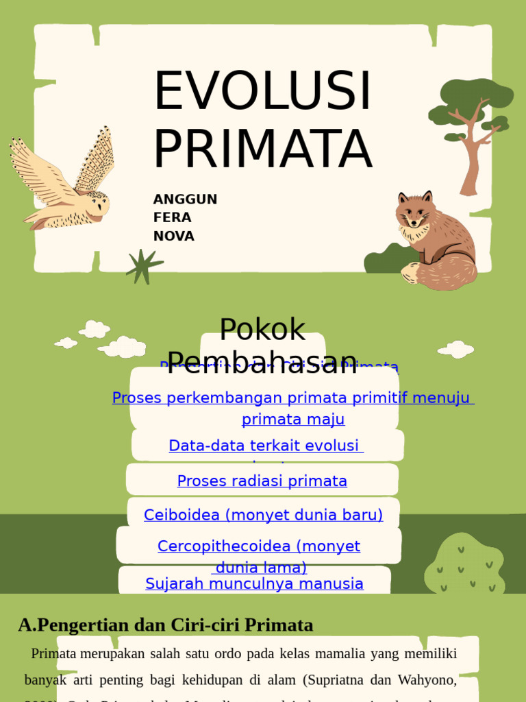 Evolusi Primata: Dari Primitif ke Manusia | PDF