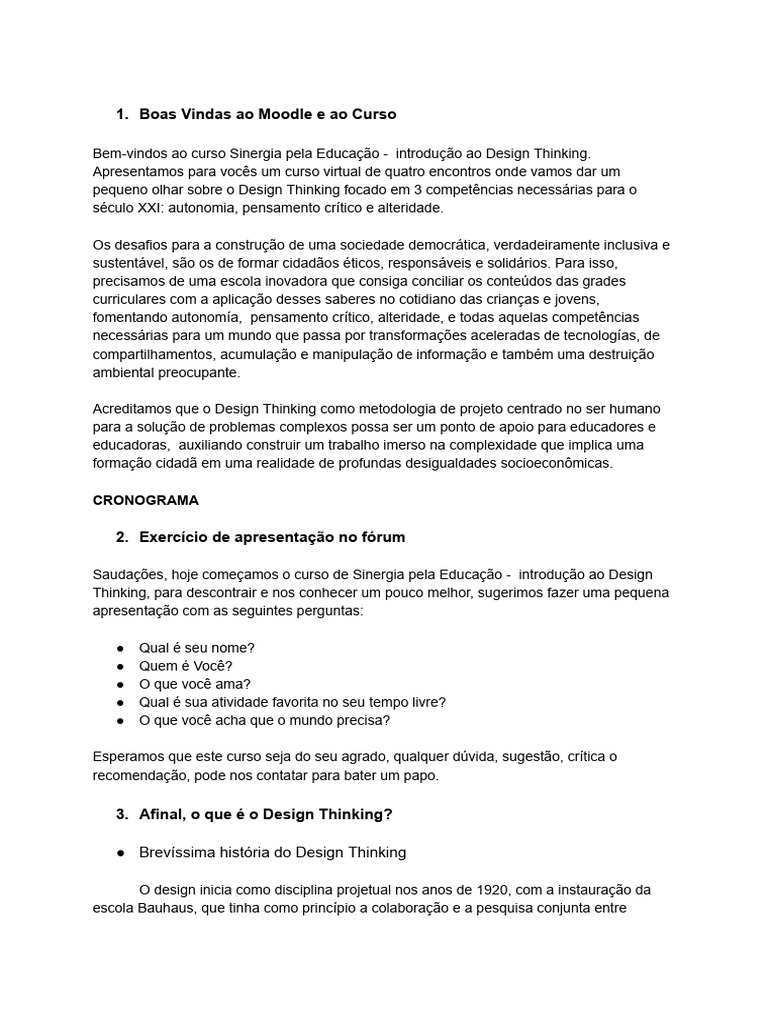 Introdução ao Design Thinking na Educação | PDF | Design Thinking ...