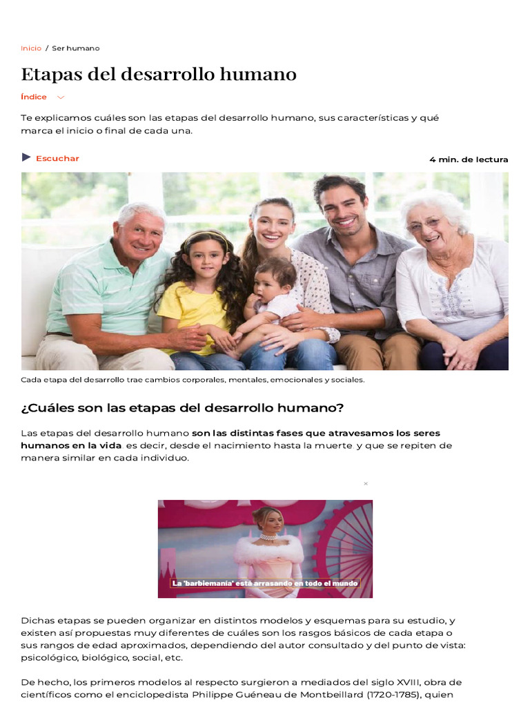Etapas del Desarrollo Humano | PDF | Adultos | Adolescencia