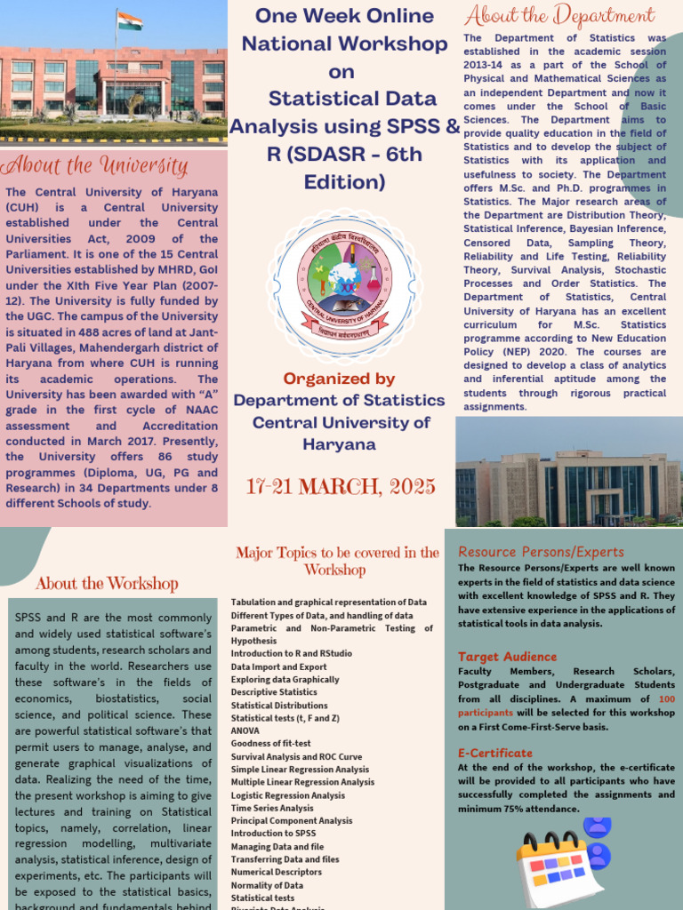 Workshop on Statistical Data Analysis | PDF | Statistics | Statistical ...