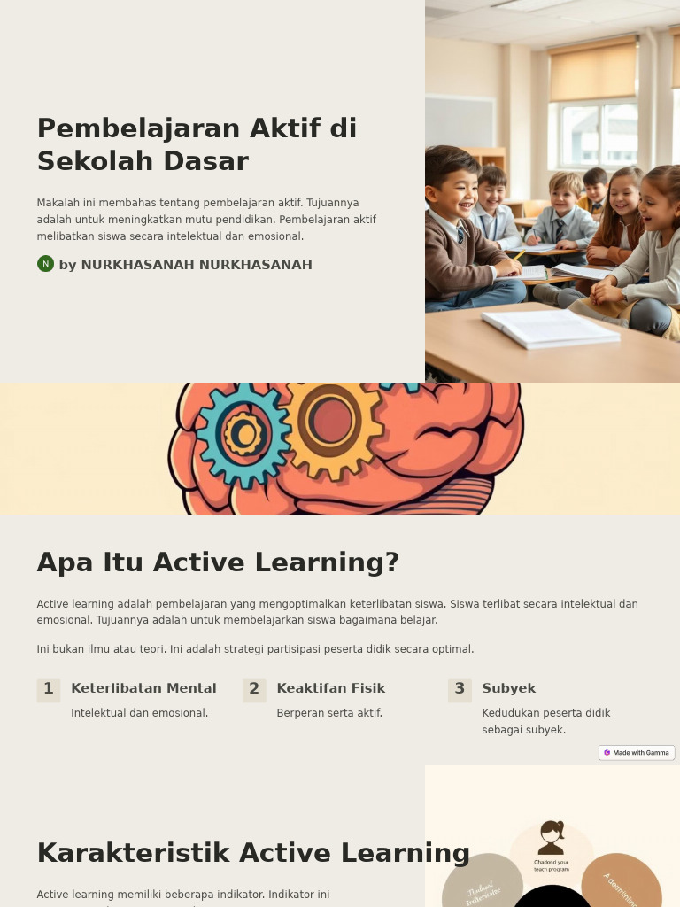 Pembelajaran Aktif Di Sekolah Dasar | PDF