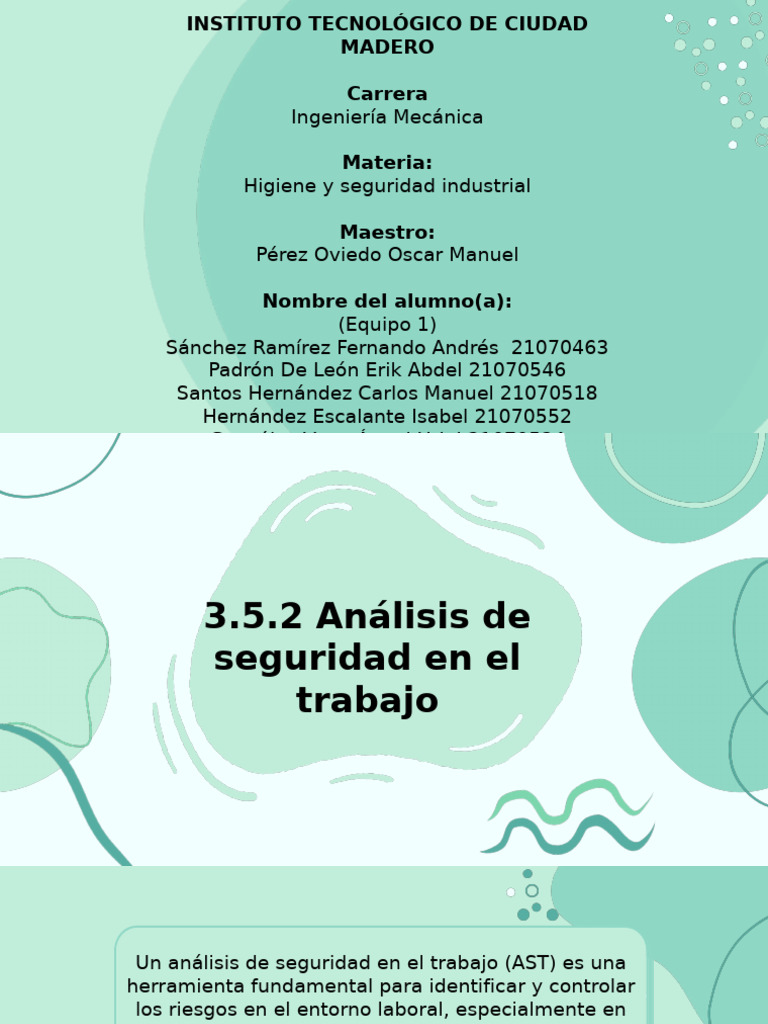 Análisis de Seguridad en el Trabajo | PDF | Riesgo | Evaluación de riesgos