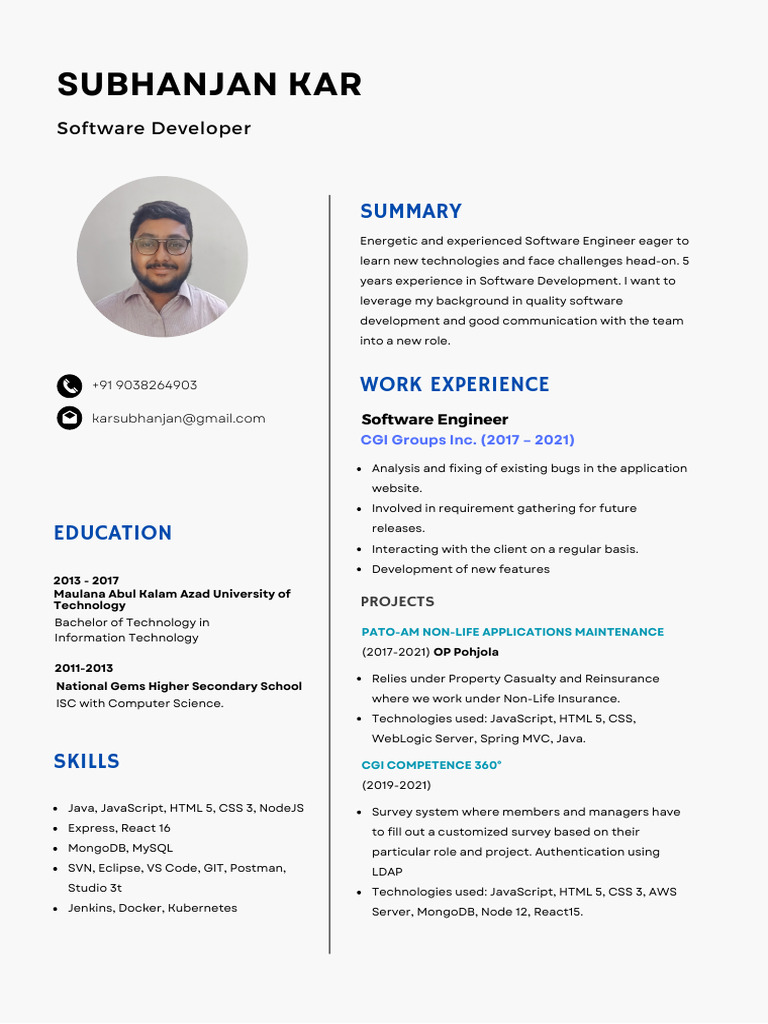 Software Engineer Resume Summary | PDF | Java Script | Websites