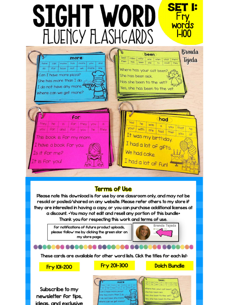 Fry Sight Word Fluency Flashcards | PDF