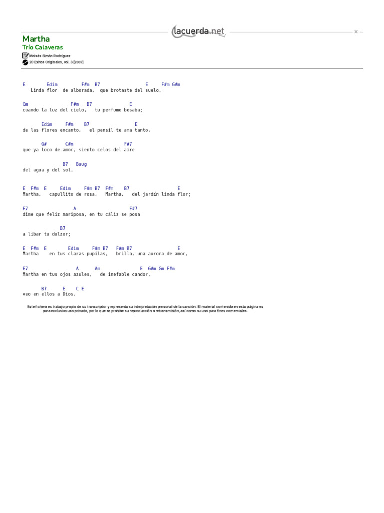Letra y acordes de 
