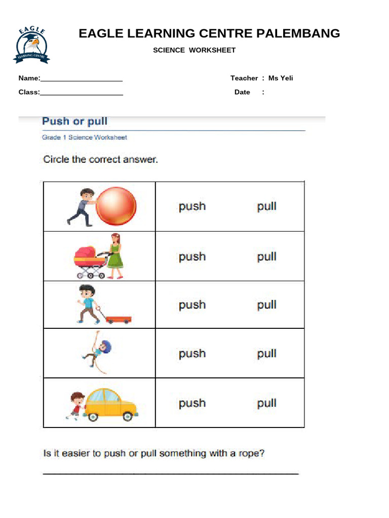 Science Worksheet - Eagle Learning Centre | PDF