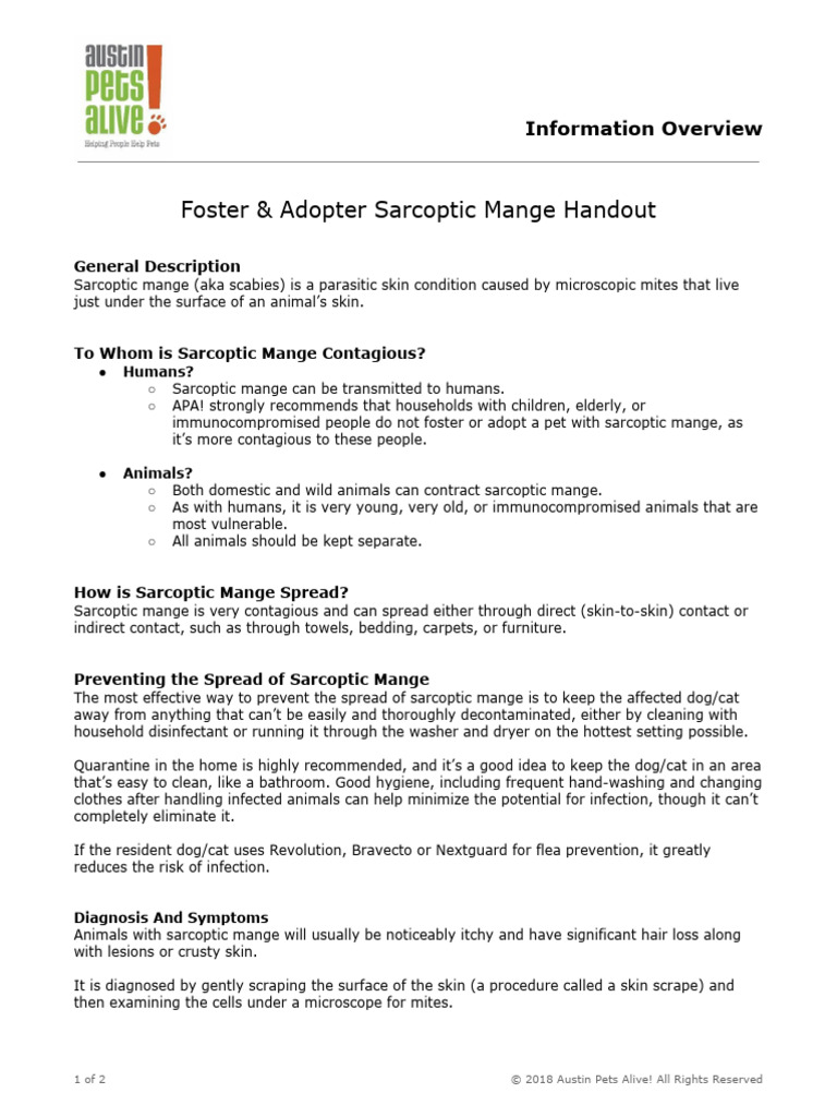Foster-and-Adopter-Sarcoptic-Mange-Handout-for-Fosters-and-Adopters-for ...