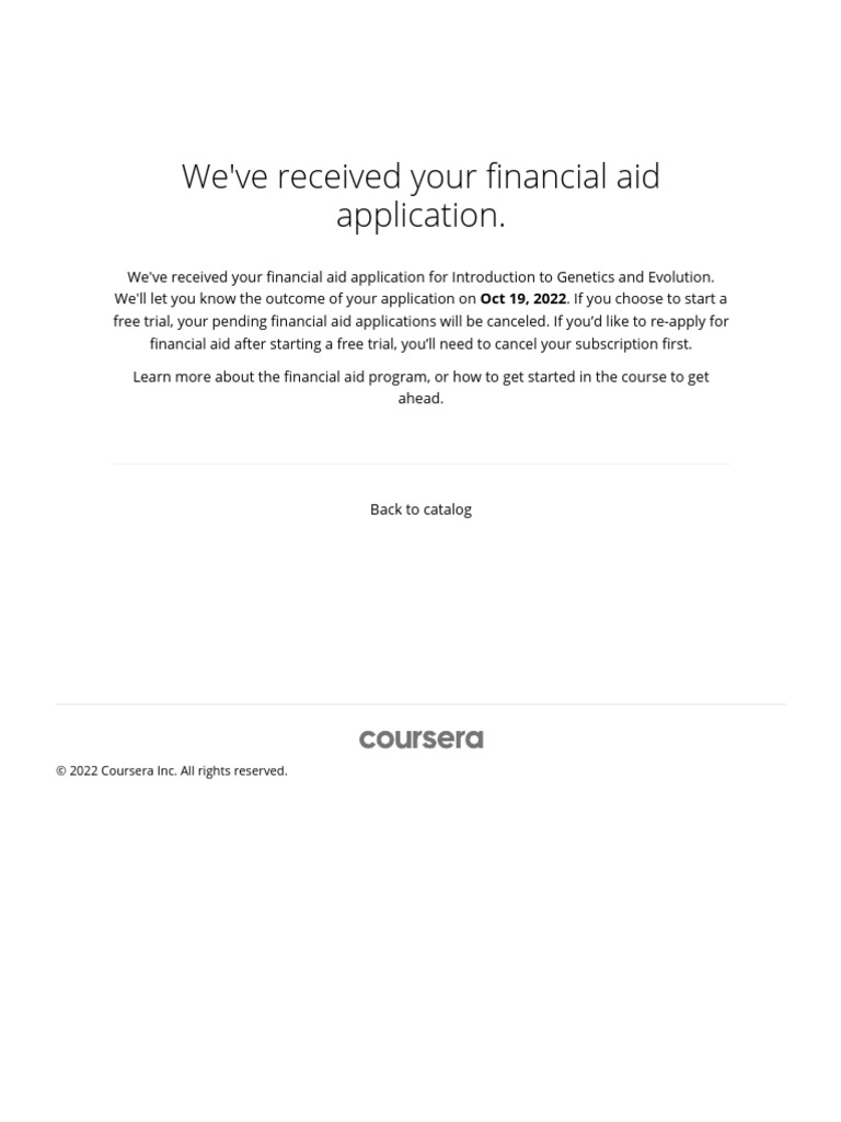 Coursera Financial Aid | PDF