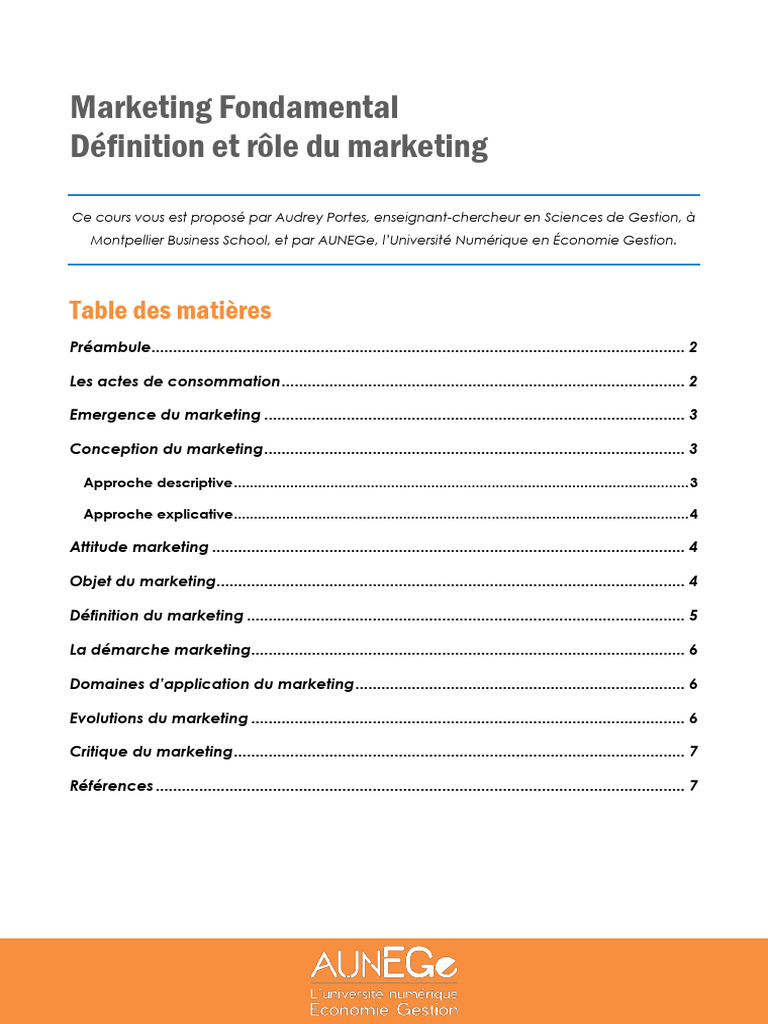 Introduction au Marketing Fondamental | PDF | Commercialisation ...