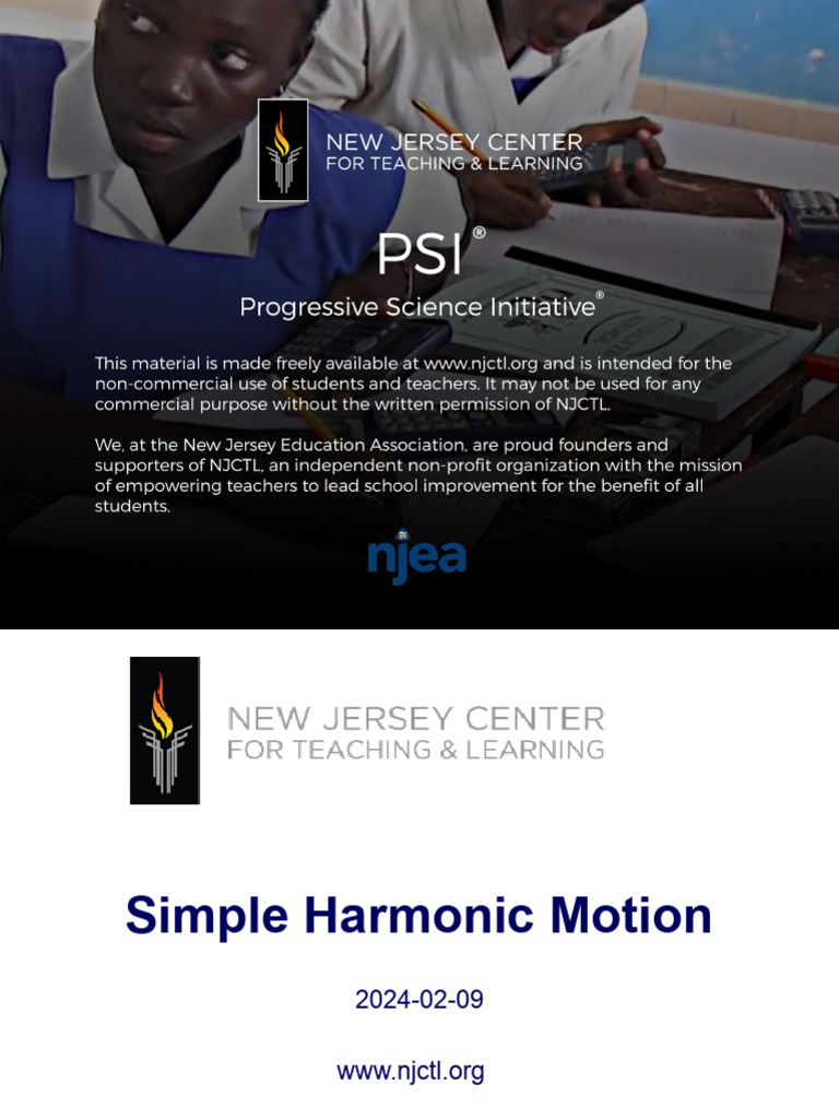 AP Phys1 Ap1 Simple Harmonic Motion Presentation 2024-12-17 | PDF ...