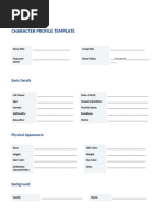 Character Profile Template Guide | PDF