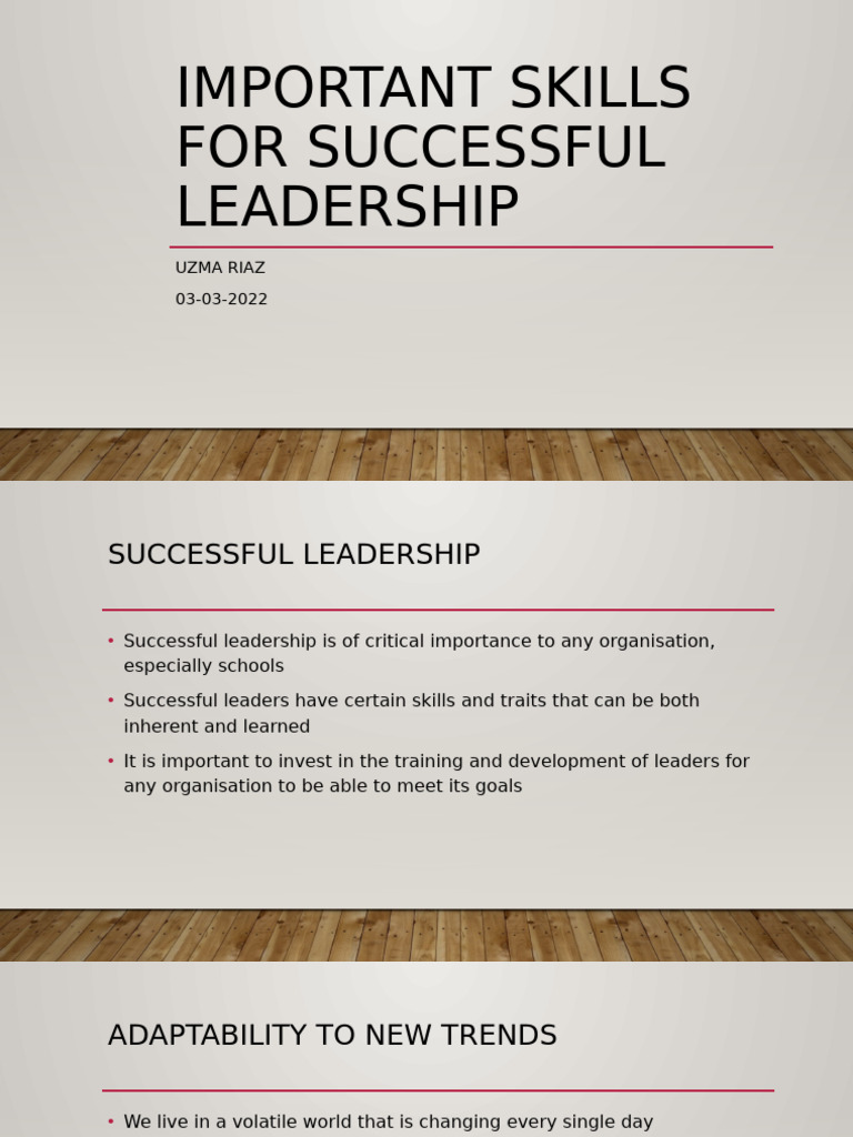 Essential Skills for Effective Leadership | PDF | Leadership | Skill