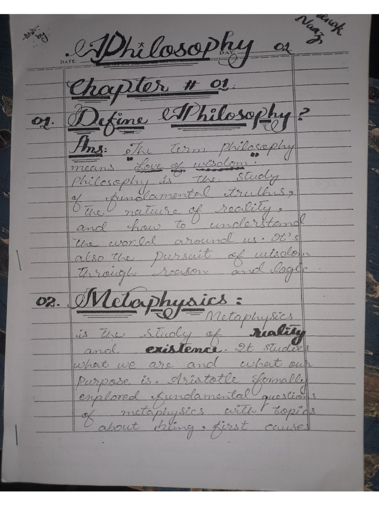 Phylosopy Notes Chapter 1&2 | PDF