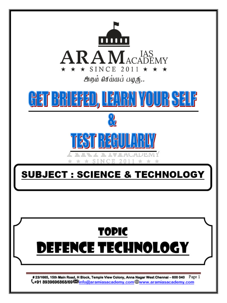 Defence Technology Overview in India | PDF | Submarines | Missile