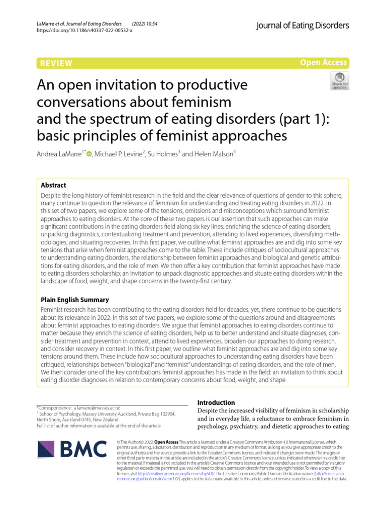 Feminist Perspectives on Eating Disorders | PDF | Feminism | Gender Studies