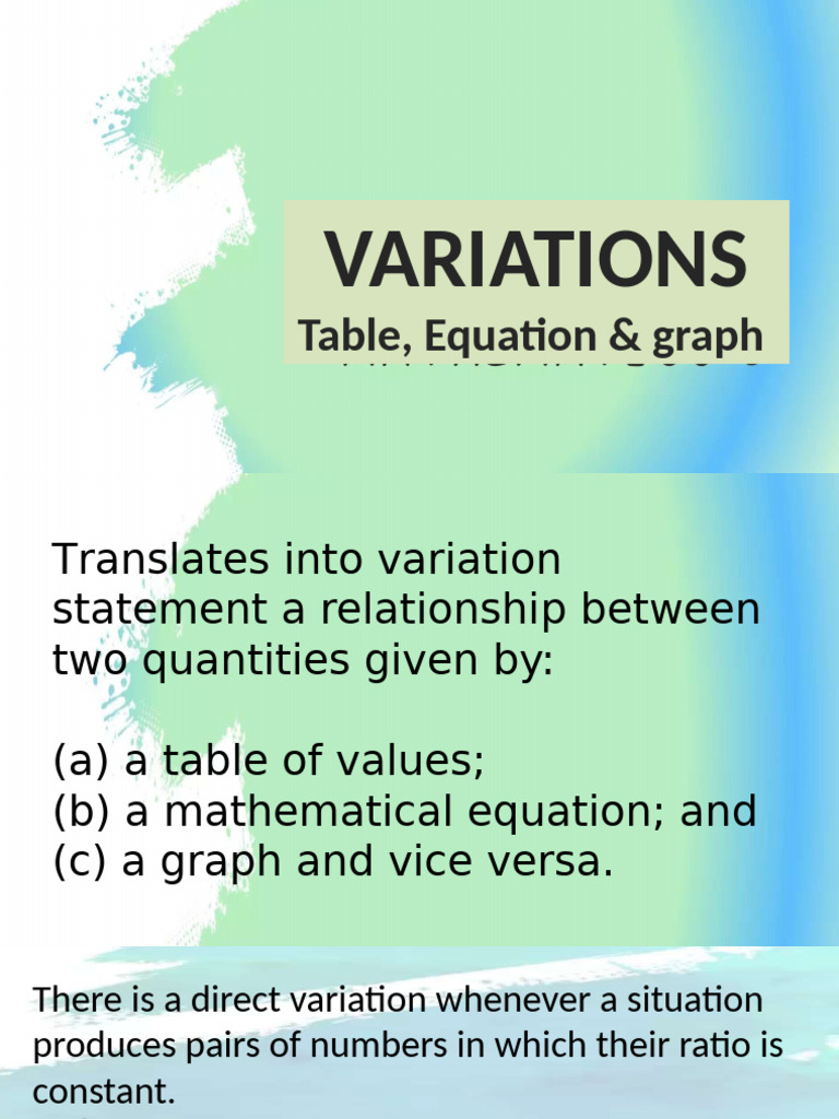 Understanding Direct and Inverse Variation | PDF | Mathematics