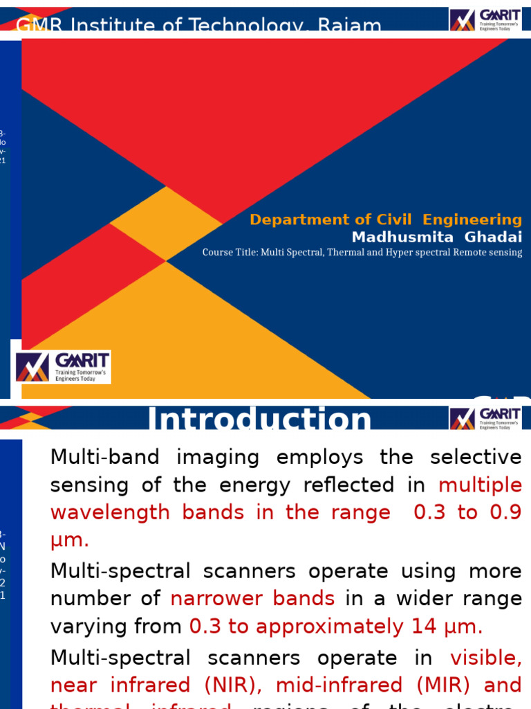 Multispectral and Hyperspectral Sensing | PDF | Thermography | Infrared