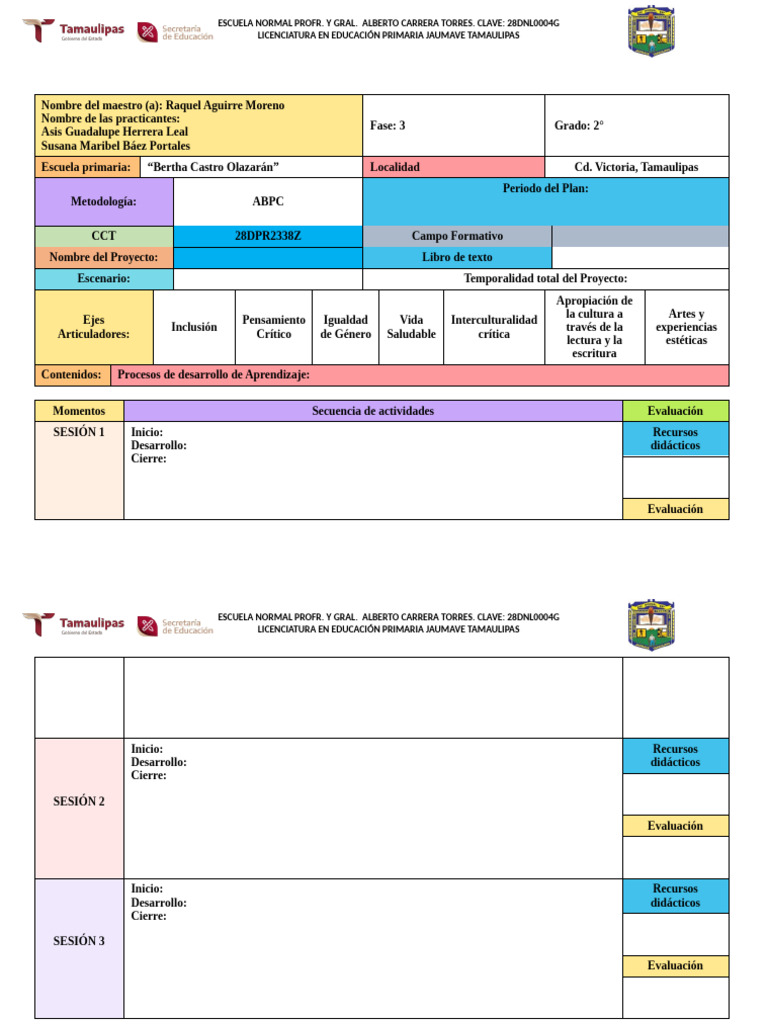 Formato de Planeacion | PDF | Educación primaria | Pedagogía