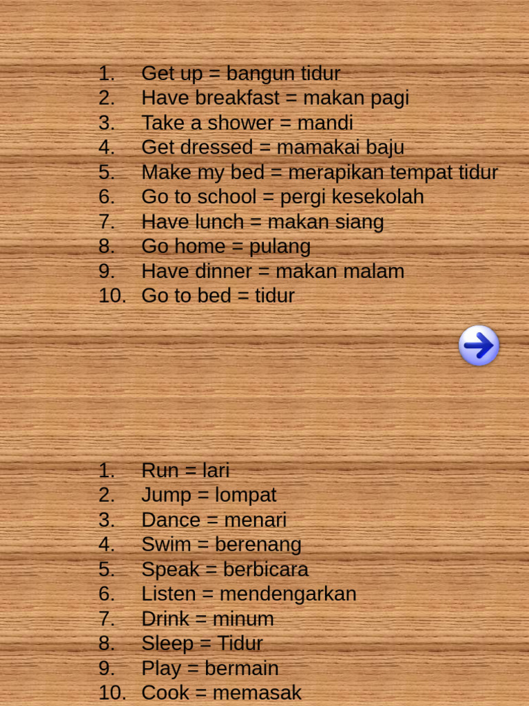 English-Indonesian Daily Vocabulary Guide | PDF | Observances