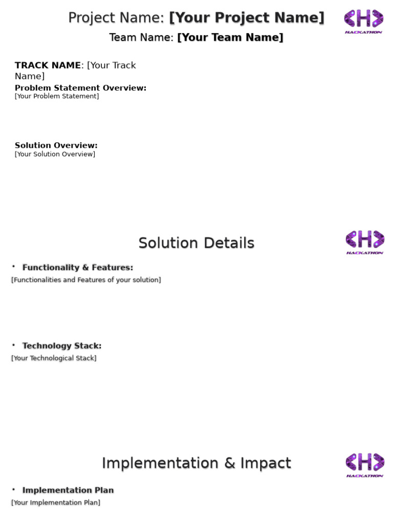 Hackathon Project Presentation Template | PDF