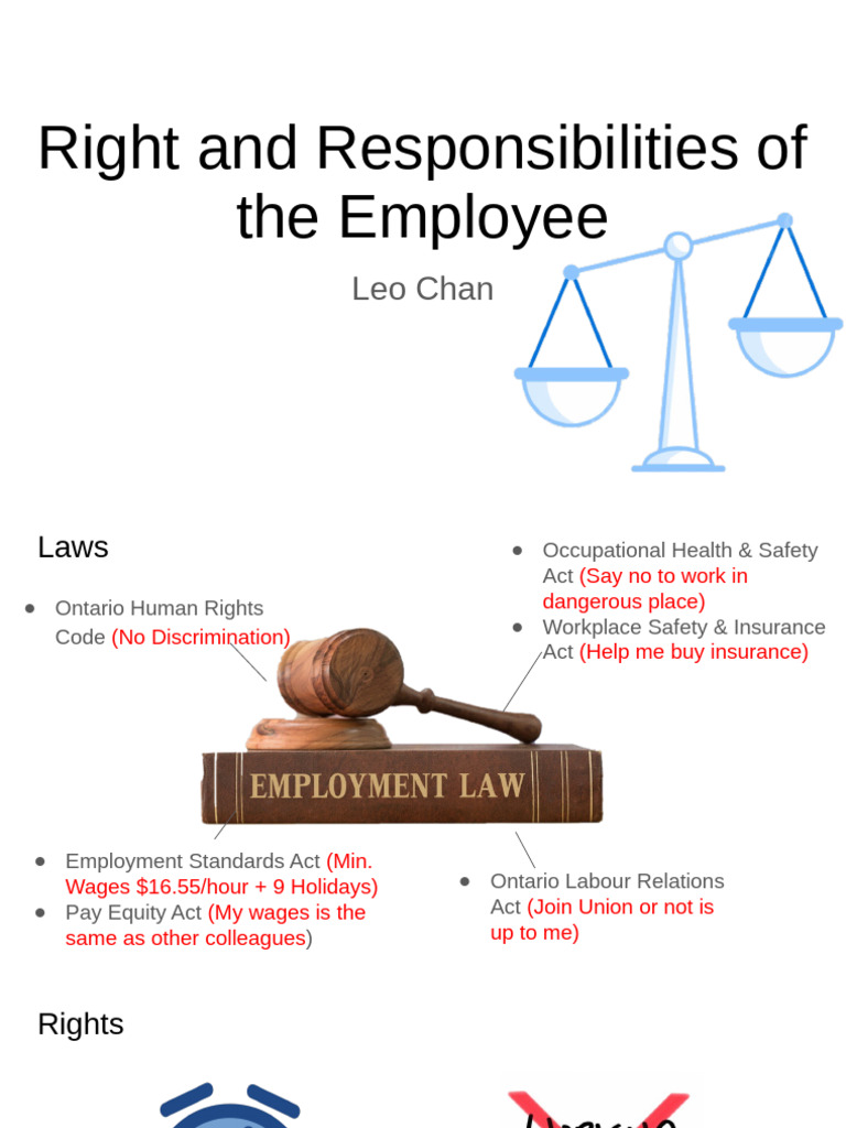 Right and Responsibilities of The Employee | PDF | Employment | Labour Law