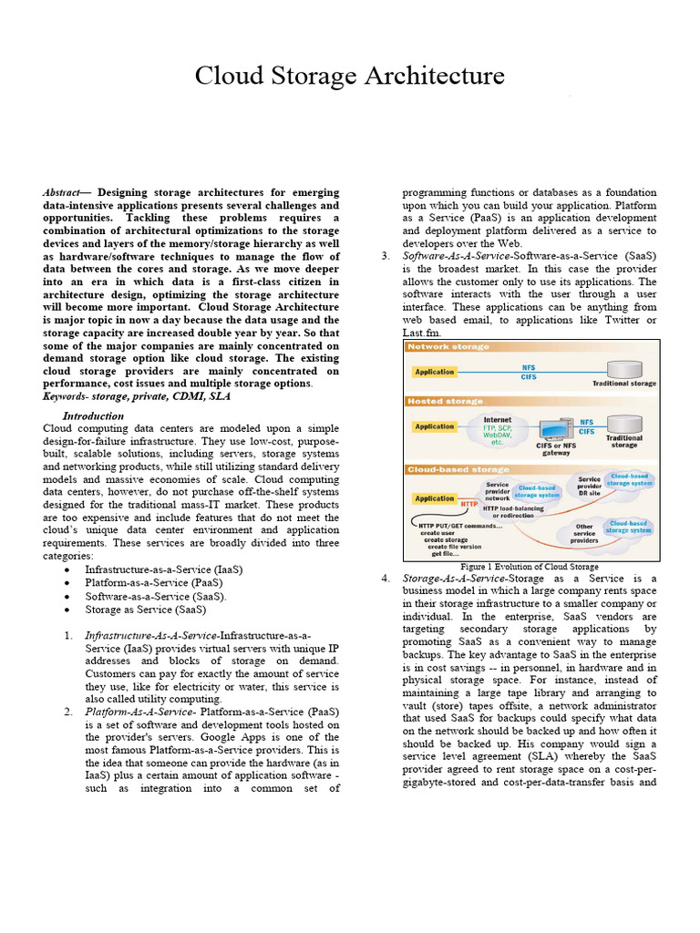 Cloud Storage Architecture | PDF | Cloud Computing | Software As A Service