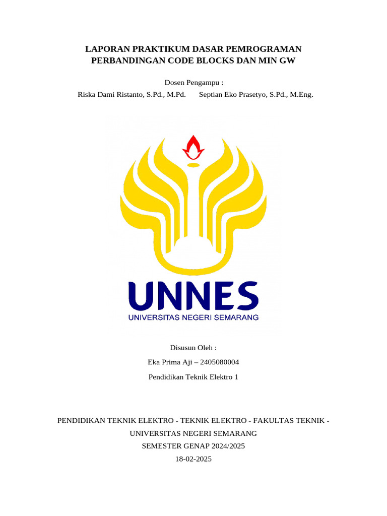 Praktikum Pemrograman C: Code Blocks vs MinGW | PDF