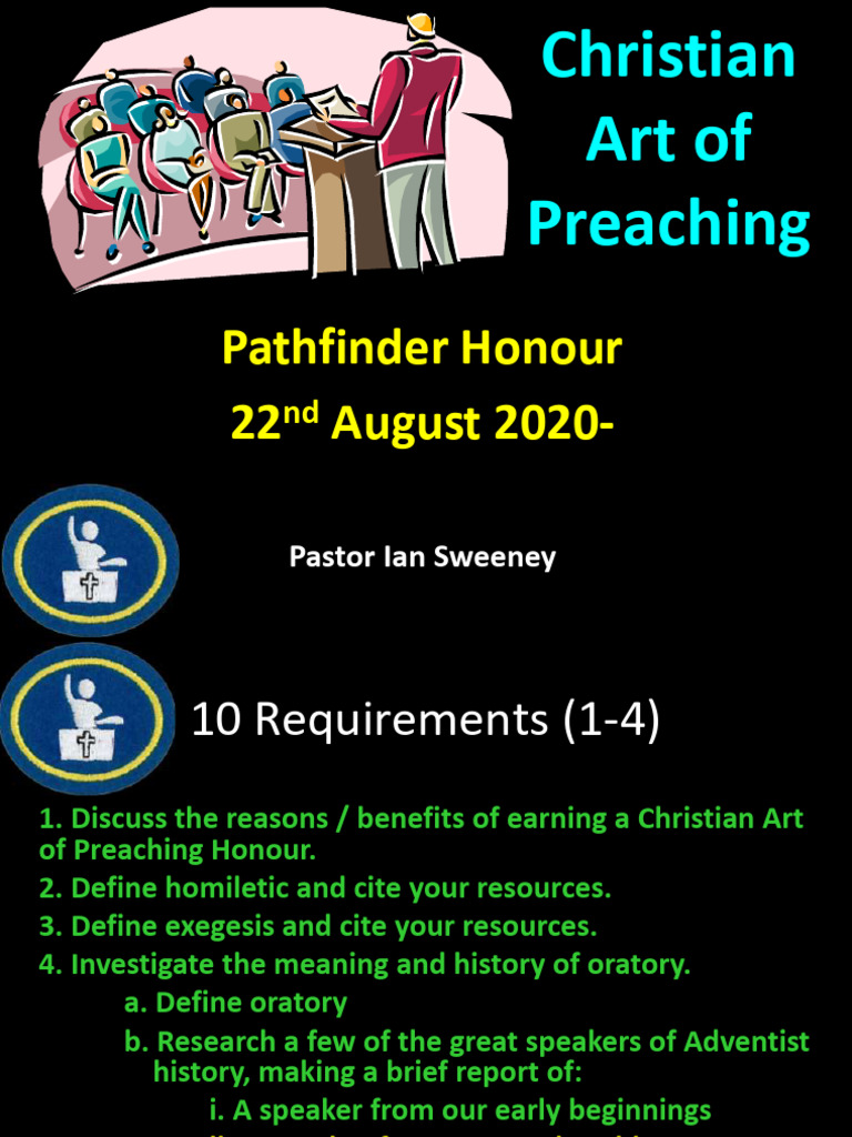 Art of Preaching: Pathfinder Honour Guide | PDF | Sermon | Expository ...
