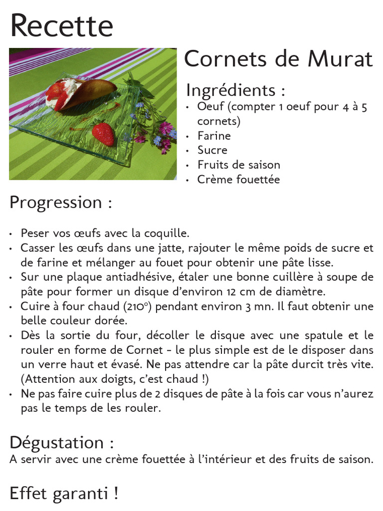 Recette des Cornets de Murat | PDF