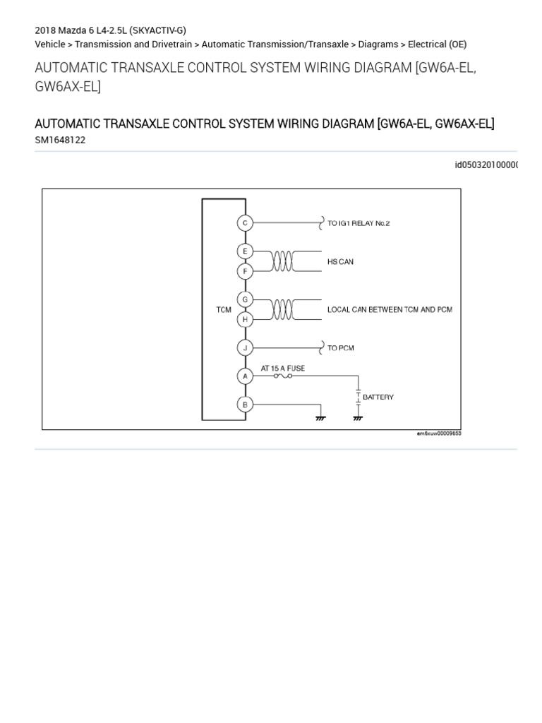 AUTOMATIC TRANSAXLE CONTROL SYSTEM WIRING DIAGRAM (GW6A-EL, GW6AX-EL ...