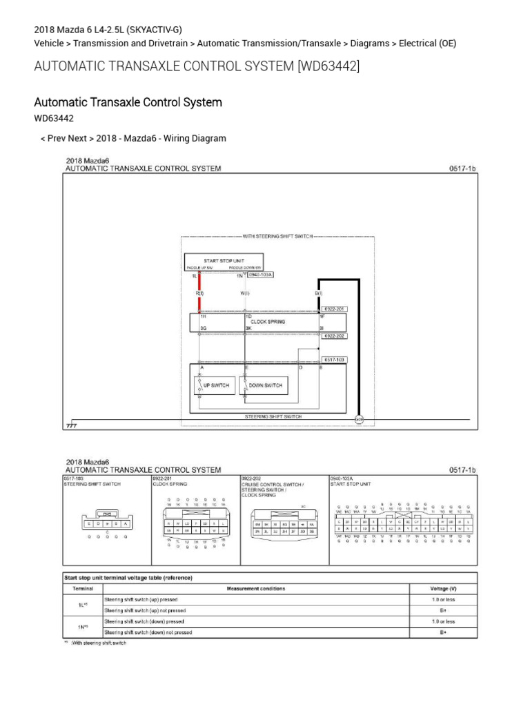 Automatic Transaxle Control System (WD63442) (Automatic Transmission ...