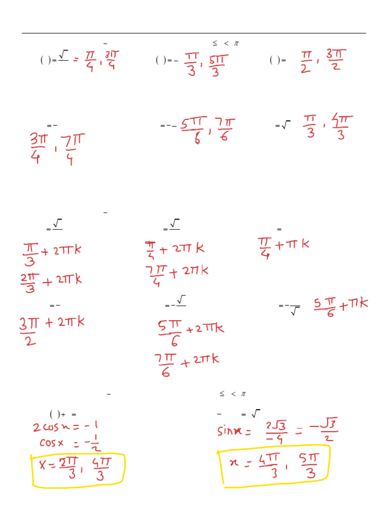 Trigonometric Equations Worksheet 3.10 | PDF | Trigonometric Functions ...
