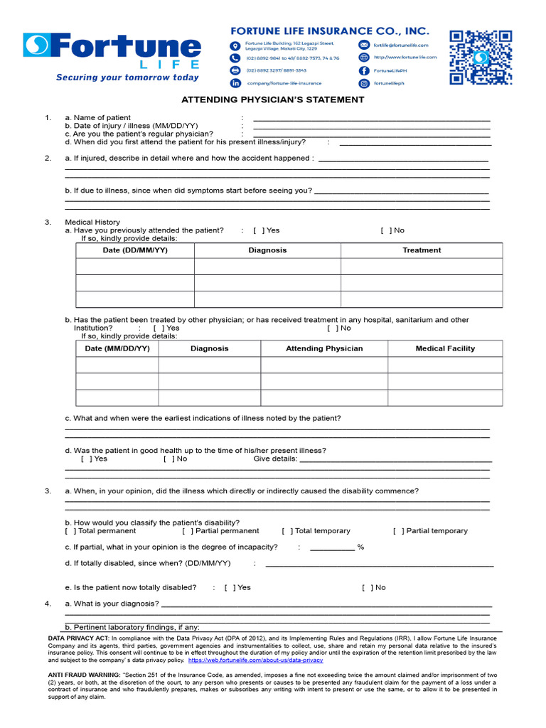 Physician's Statement | PDF | Insurance | Medical Diagnosis