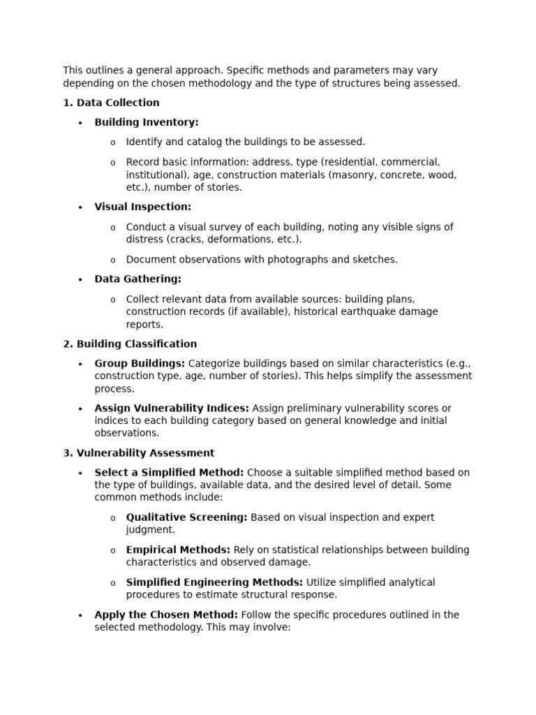 Simplified Seismic Vulnerability Assessment Pdf Data Methodology