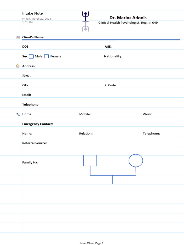 New Client Intake Note | PDF