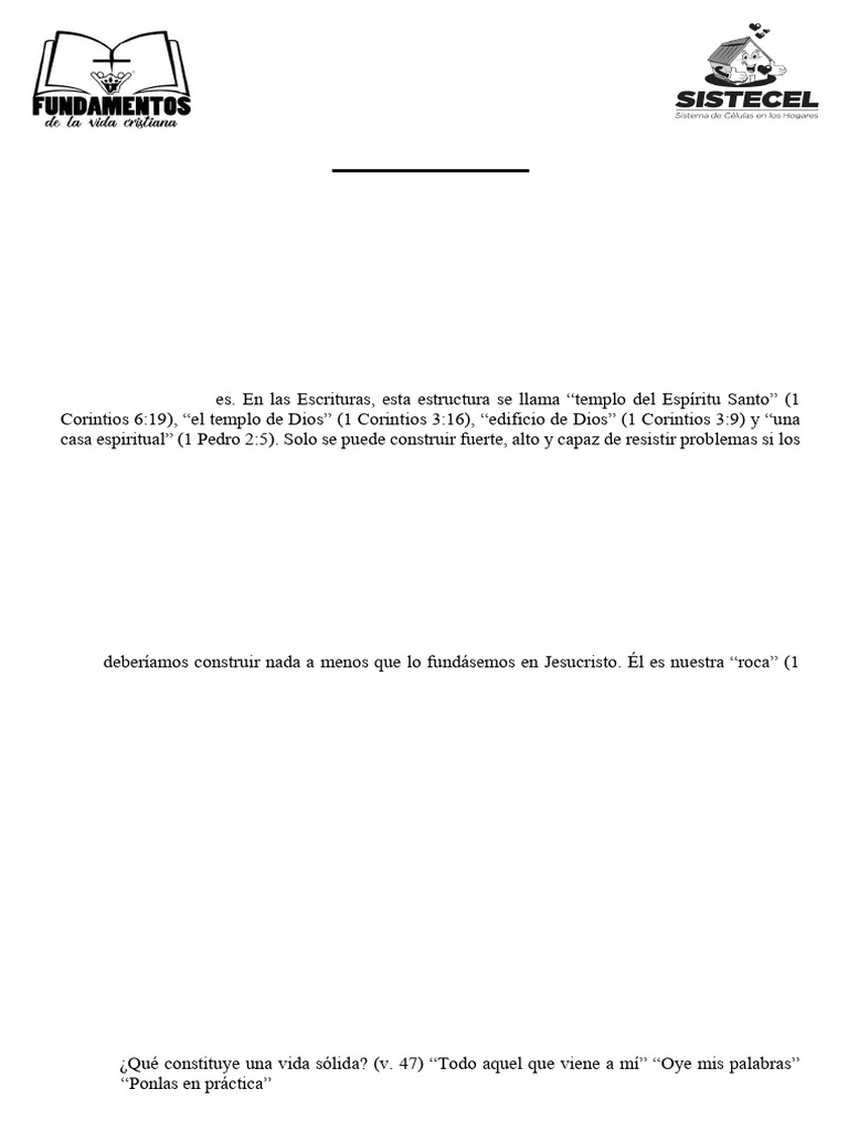 Fundamentos de La Vida Cristiana Lec 1 Sem 8 | PDF | Jesús | Cristo ...