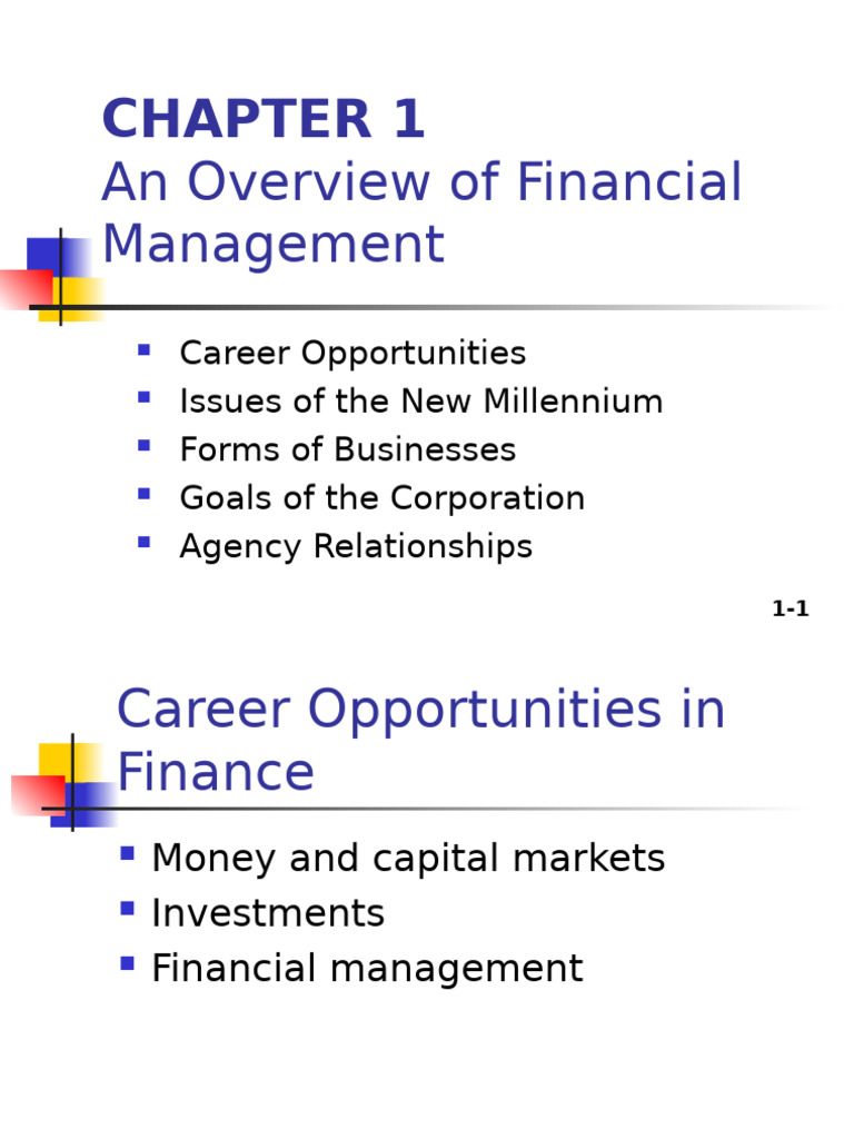 Chapter 1 - An Overview of Financial Management | PDF | Stocks | Business