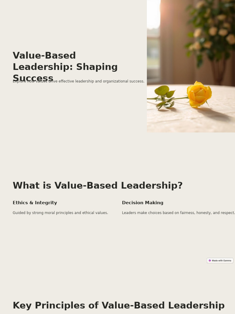 Value-Based Leadership for Success | PDF | Leadership | Motivation