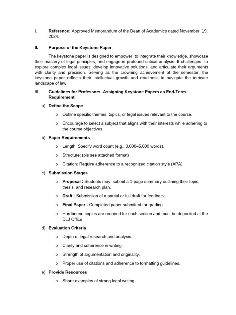 Keystone Paper Guidelines for Law Students | PDF | Citation