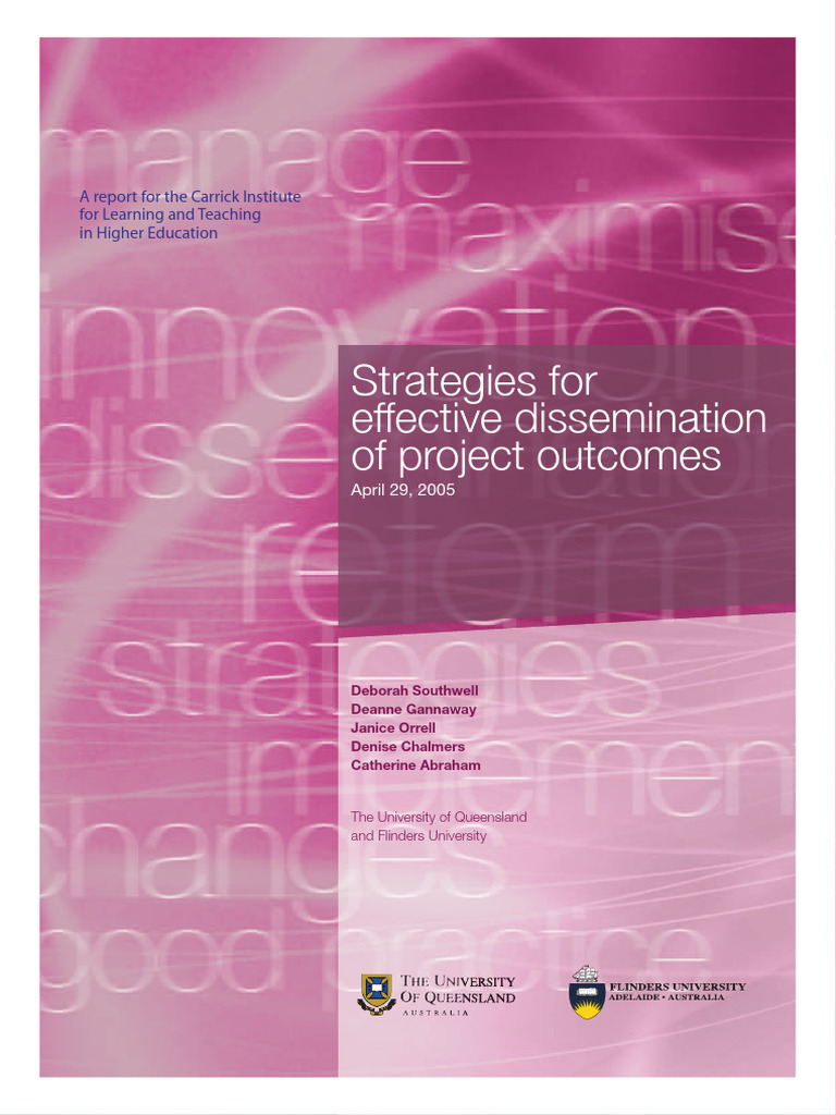 Dissemination Uqandflinders Strategieseffectivedissemination 2005 | PDF ...